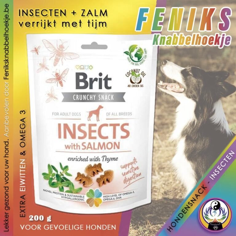 gezonde-hondensnack-insecten-zalm-tijm-gezonde-glanzende-vacht-200g-Brit-hondenwinkel-online