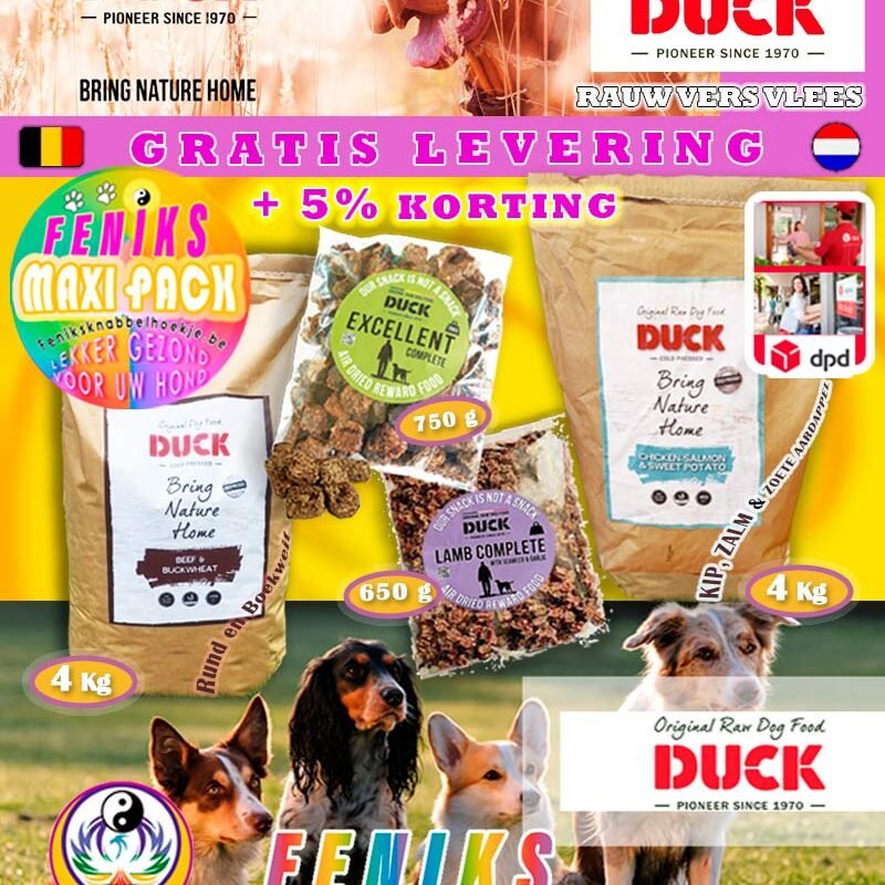 Duck hondenvoer - gezonde droogvoeding met extra veel vlees voor uw hond - Duck verkooppunt